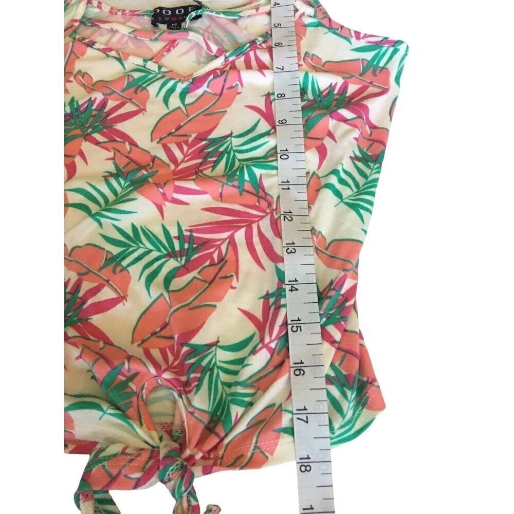 Poof New York Womens Top Size Medium Multicolor Palm Leaves Spaghetti Straps NWT - Picture 10 of 12
